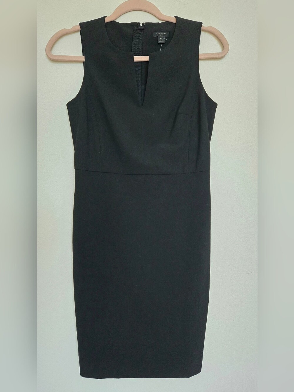 Ann Taylor Black Split-neck Sheath Dress